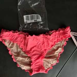 Victoria’s Secret SWIM Pink Ruched Bikini Bottom NWT